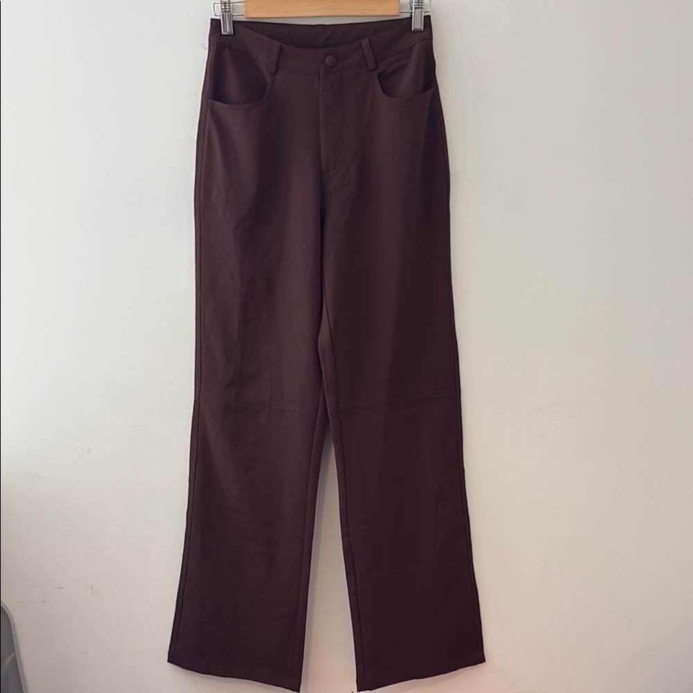 Princess Polly Brown High-Waisted Pants